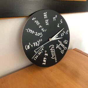 Math Wall Clock (silent, no ticking) 25 or 35 cm white/red/gold/silver hands matte or glossy face